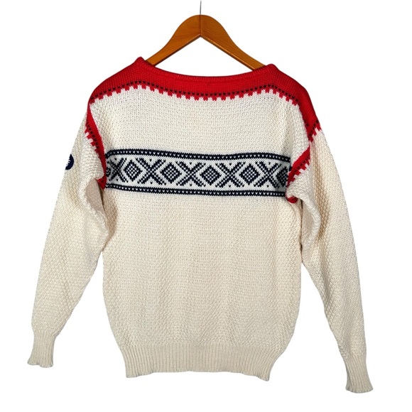 DALE OF NORWAY Vintage Fair Isle Snowflake Wool Knit Sweater - Picture 7 of 10